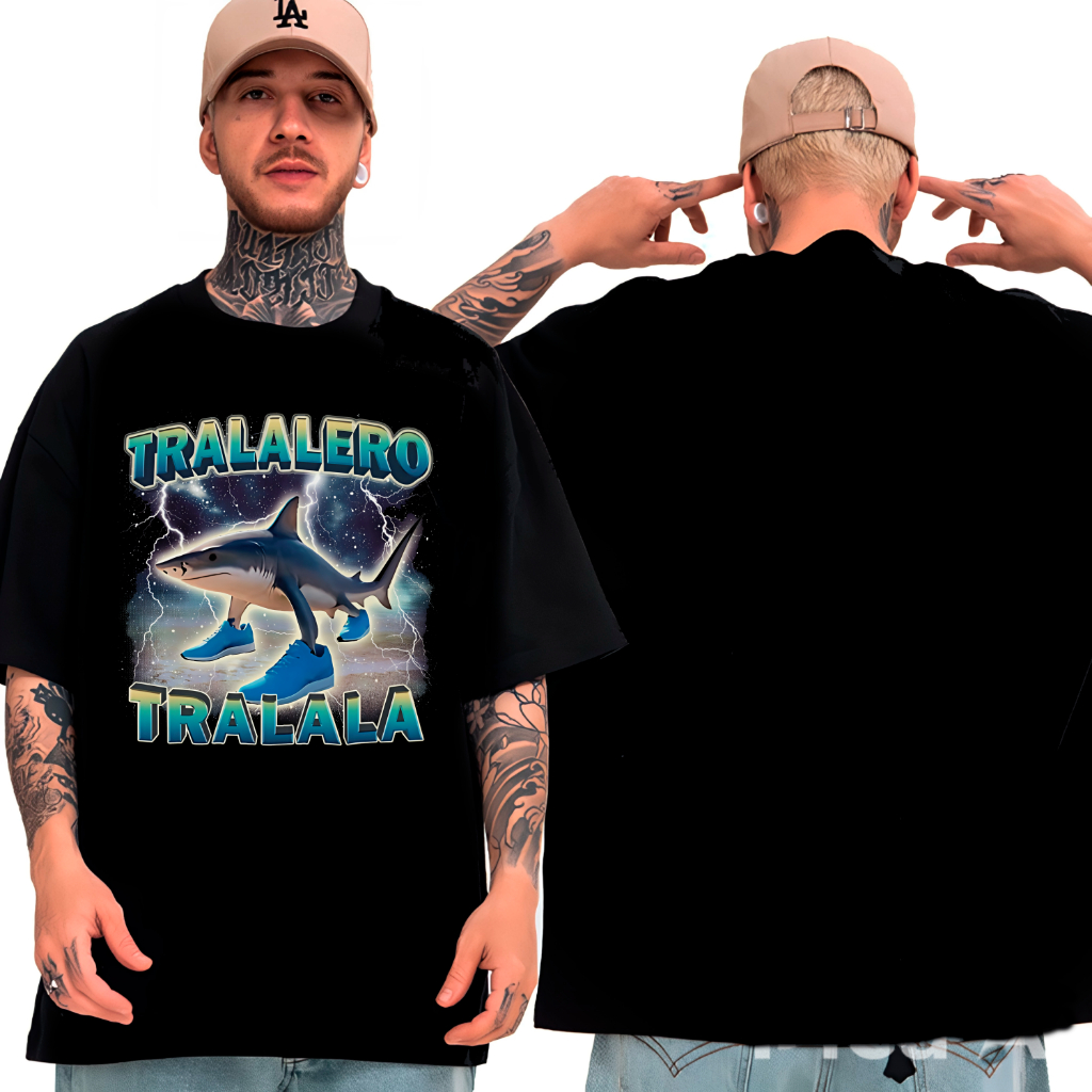 Camiseta meme tralalero tralala camisa larga