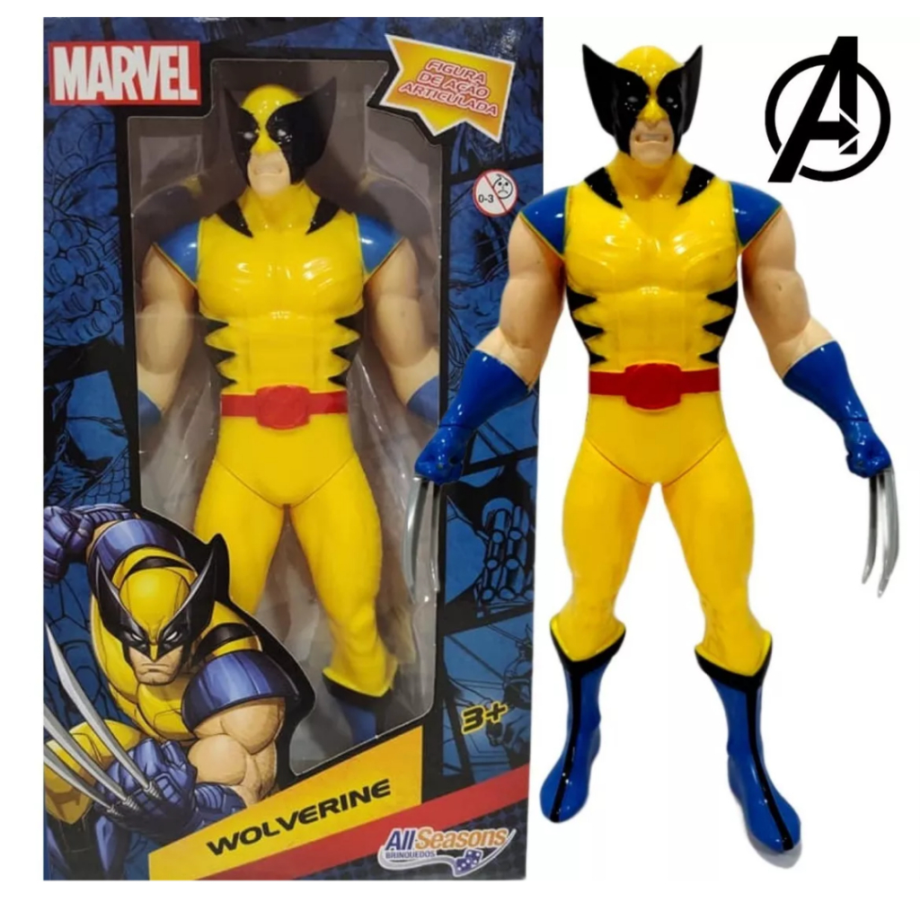 Boneco Super Heróis Marvel Wolverine Articulado Brinquedo Infantil ...