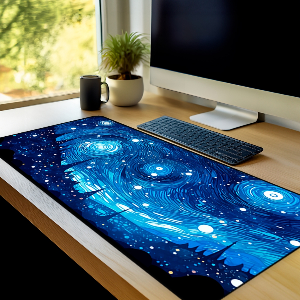 Mouse Pad Gamer Pintura Antiderrapante Grande 70x35 80x35 90x40 90x50 cm Jogos Anime Borda Costurada M2259