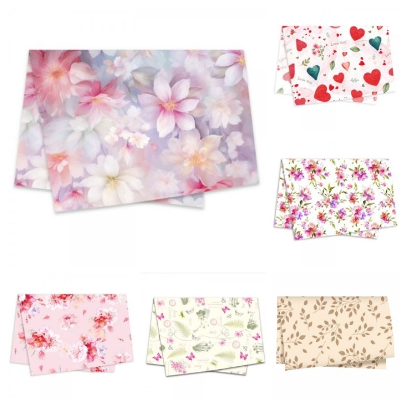Papel de seda decorado/estampado 49x69 cm com 25 ou 50 folhas | Shopee ...
