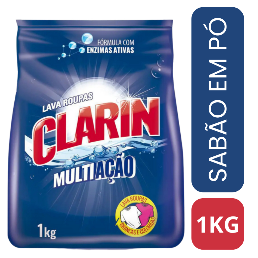 Sabão Em Pó Clarin Lavagem Perfeita Bem Cheiroso Para Roupas Brancas e ...