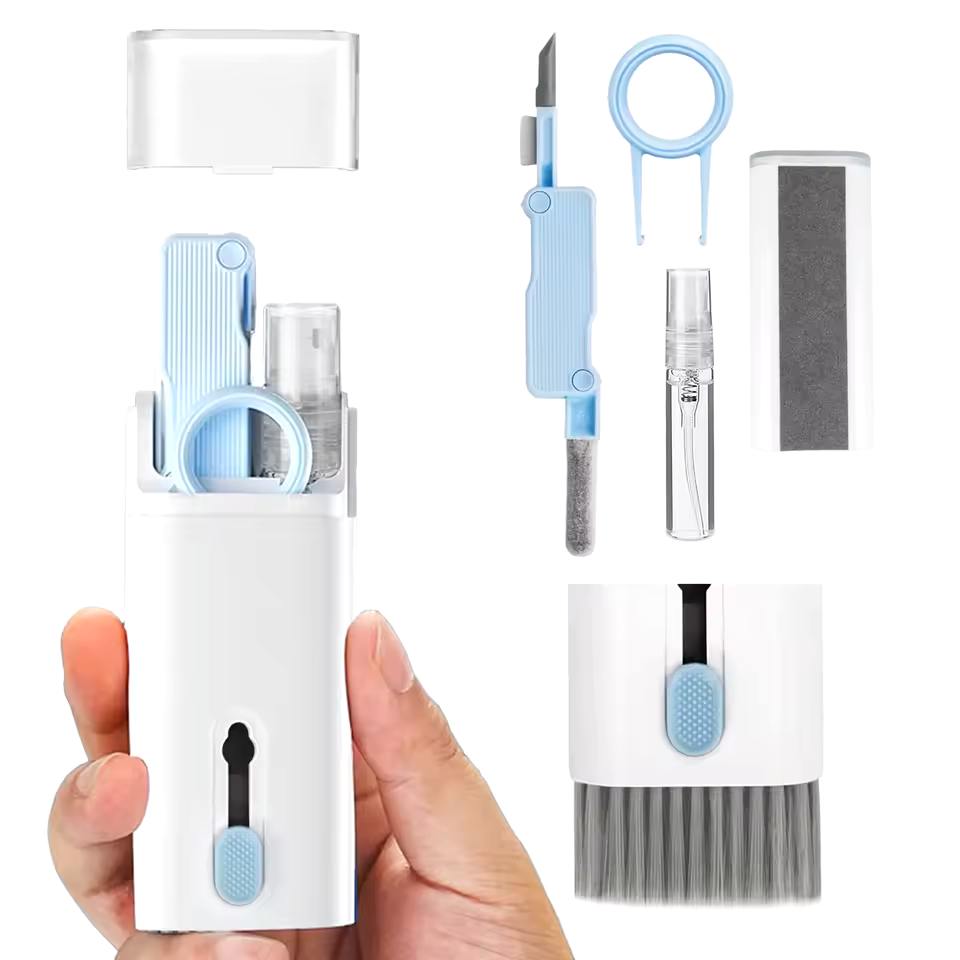 Kit Limpeza 7 em 1 Teclado Celular Fone Notebook Spray Escova Pano ...