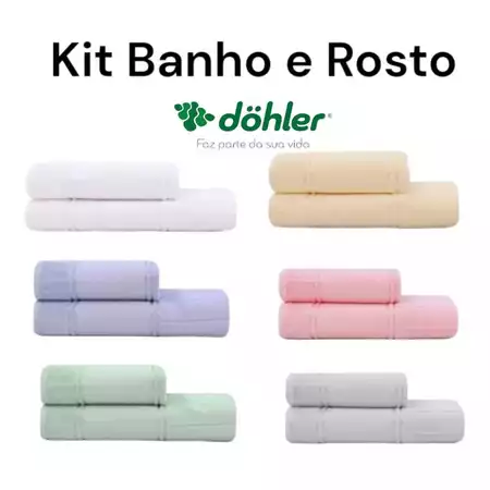 Kit toalha banho e rosto 2 peças artesanalle para pintar e bordar Dohler