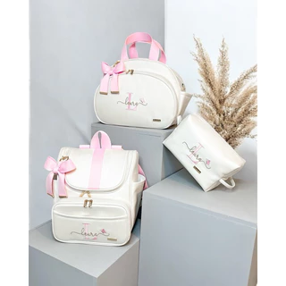 KIT BOLSA MATERNIDADE DE LUXO BORDADO (3 PEÇAS) PERSONALIZAMOS