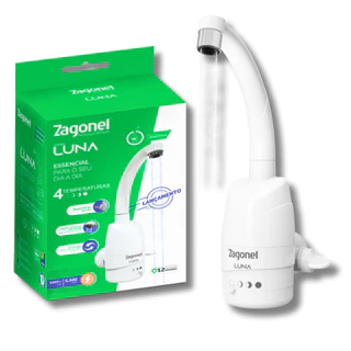 Torneira Elétrica Luna 4T Branca de Parede Zagonel 220V e 110v