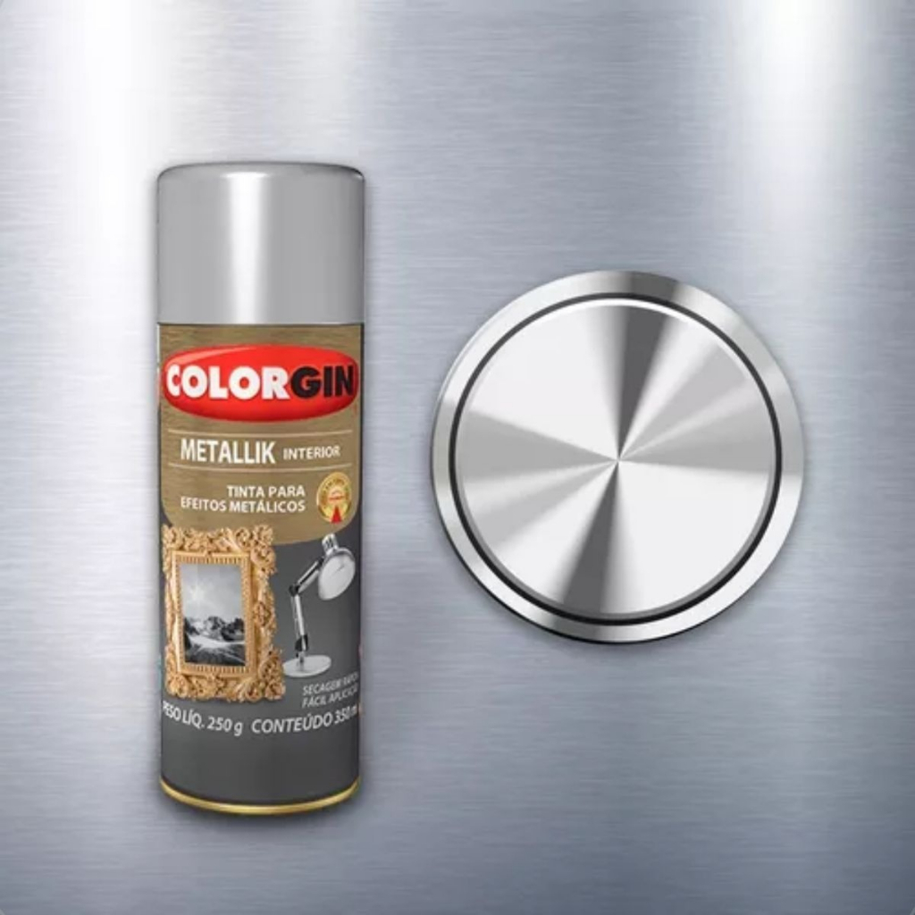 Tinta Spray Metallik Colorgin Efeito Metalizado Cor Cromado | Shopee Brasil