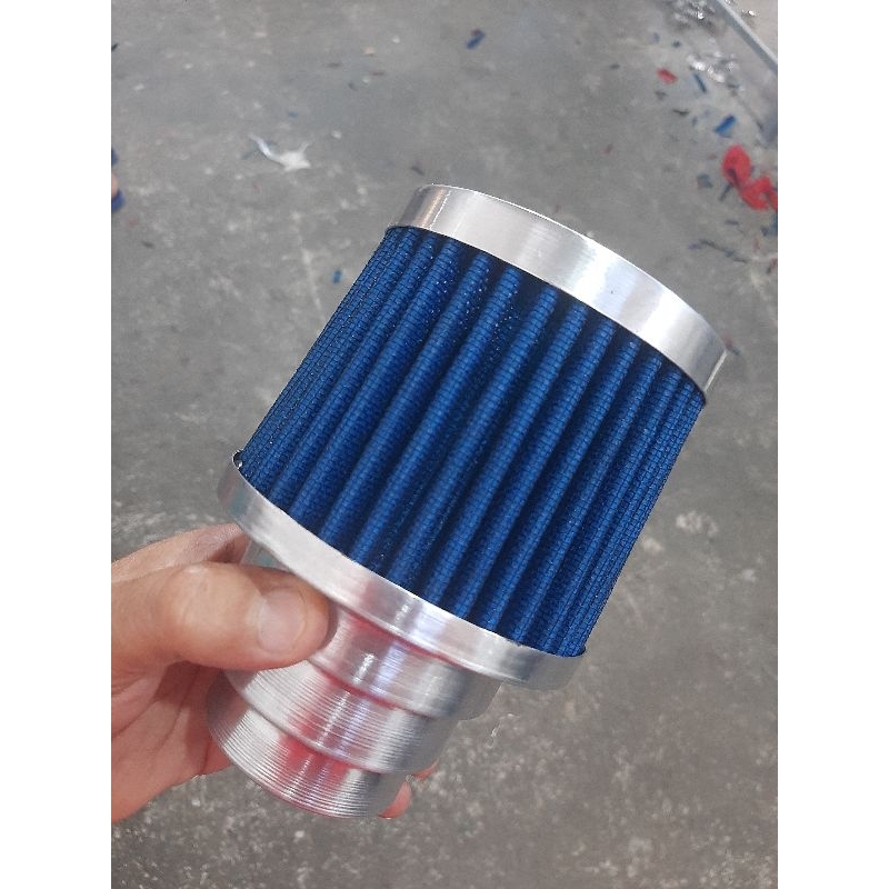 FILTRO DE AR ESPORTIVO DUPLO FLUXO MULTI ENCAIXE UNIVERSAL LAVÁVEL MÉDIO + ABRAÇADEIRA