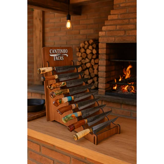 Expositor Faqueiro para 10 Facas 52x22x46 Mdf Pintado em Oferta na Shopee