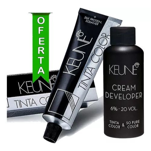 Kit Keune tinta color 60ml (cor a escolher) + oxidante 6% 20vol 60ml ...