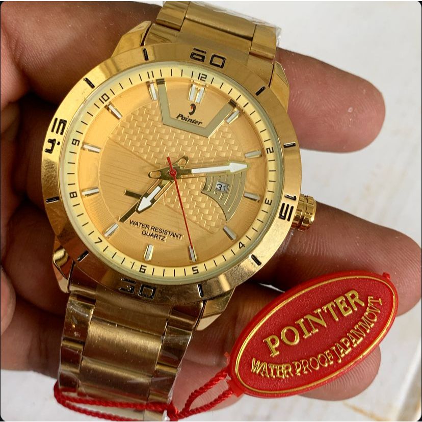 Pointer Masculino Relógio a Prova D'água Original Dourado de Marca ...