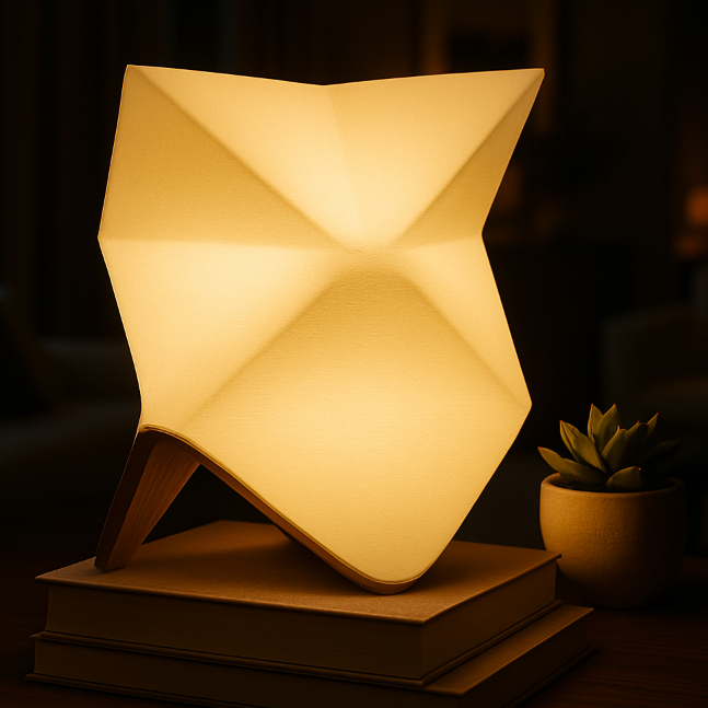 Luminária Abajur Minimalista Decorativa Moderna – Design Geométrico | Luz Ambiente para Sala, Quarto e Escritório