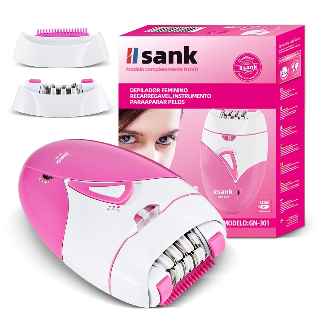 Recarregável Depilador Elétrico Feminino - 2 Velocidades, USB, Sem Dor ...