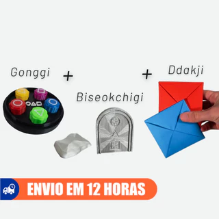 3 Jogos Gonggi, Ddakji e Biseokchigi Coreano em 3D, Jogo do Envelope + Jogo da Pedra + 5 Marias em Oferta na Shopee