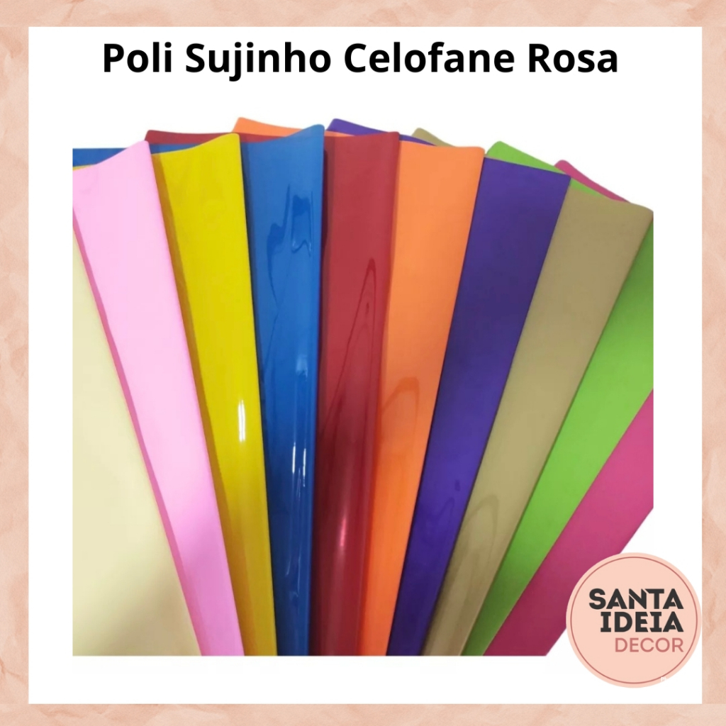 SORTIDO - Poli Sujinho Celofane - 50cm X 69cm - 21fls | Shopee Brasil