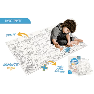 Kit Livro De Colorir Capa fantástico mundo dos Oceanos LIVRO-TAPETE PARA COLORIR + Livro de desenhos de colorir 2025 em Oferta na Shopee