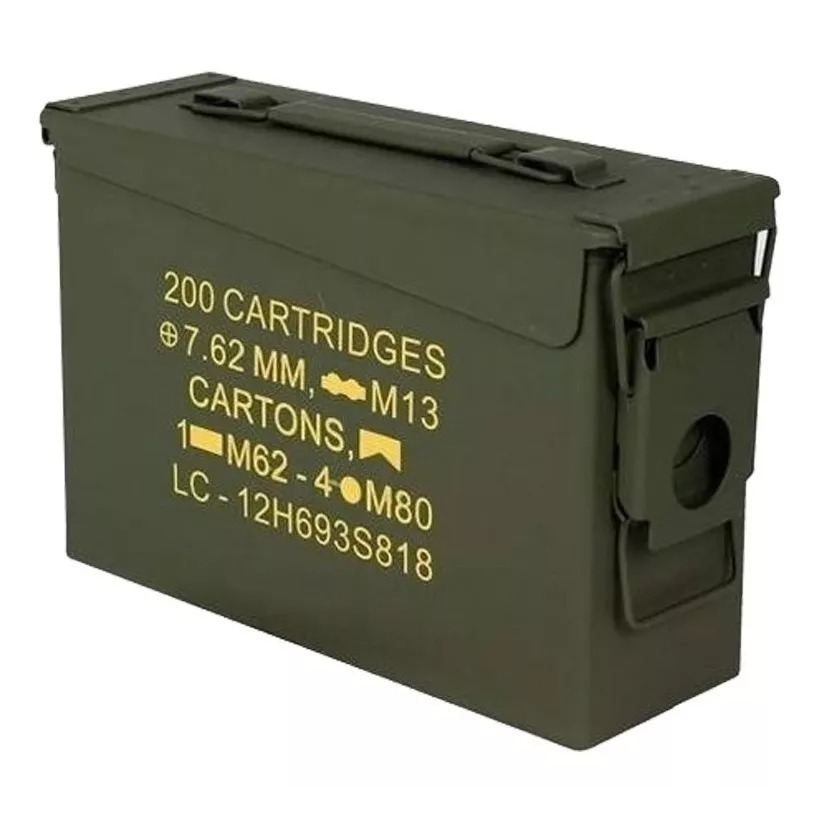 Caixa De Munição Ammo Box Realista Nautika Tático Verde Militar