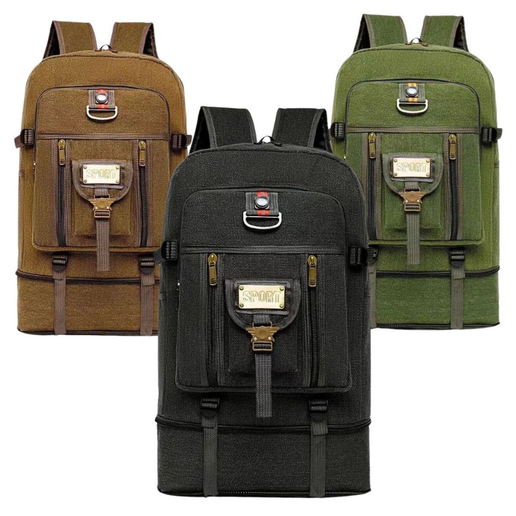 MARK & LONA /スカパン/size38 Mochila Lona Grande Com Compartimento Expansível e Média Reforçada