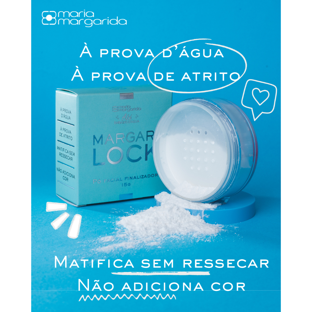 Pó Facial Finalizador Até Embaixo D'Água Margari Lock Maria Margarida ...