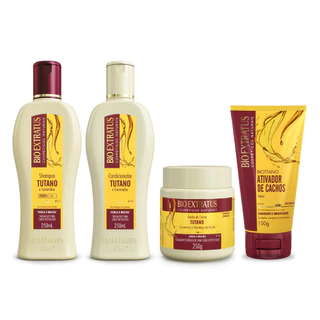 Kit Tutano Shampoo, Condicionador, Banho de Creme 250mL e Finalizador 150g Bio Extratus Força