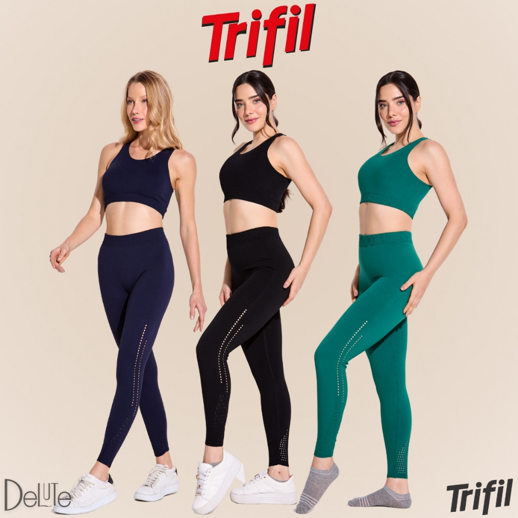 Calça Legging Colmeia Trifil S/ Costura Feminina Academia Esportiva ...