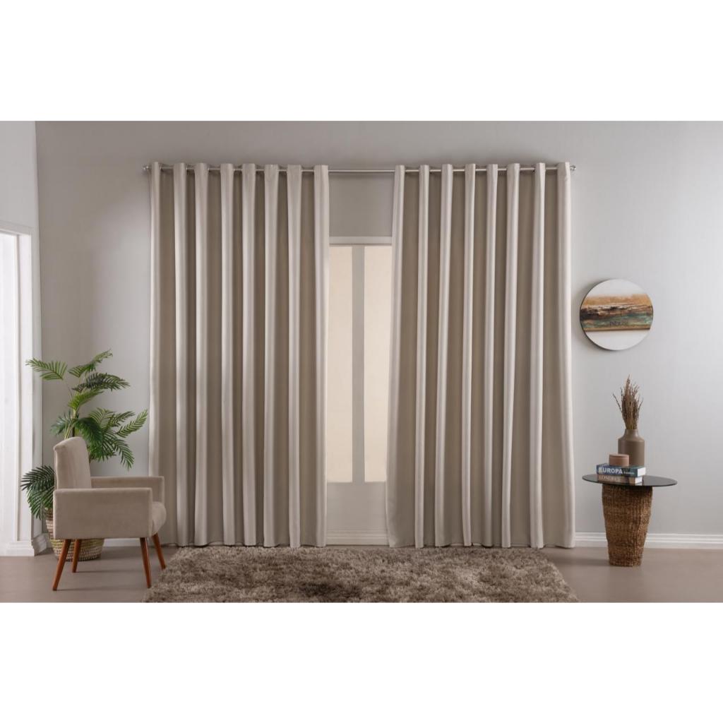 Cortina Para Sala E Quarto 2,50x2,50 Backout Tecido Corta Luz
