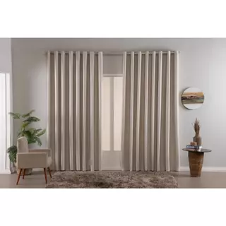Cortina Para Sala E Quarto 2,50x2,50 Backout Tecido Corta Luz