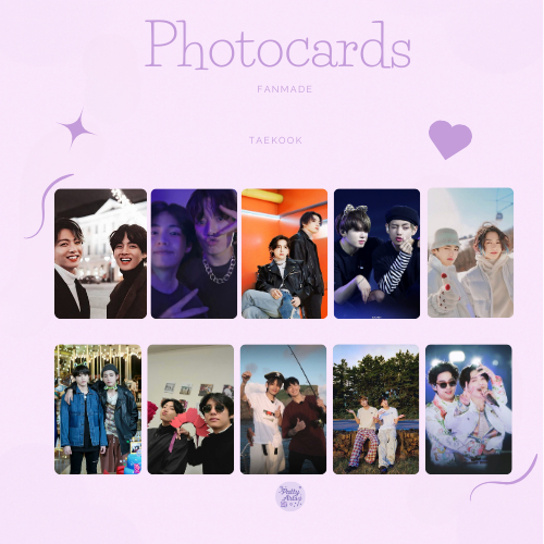 Taehyung & Jungkook | 18 Photocards ou 10 cards Fãnmade | taekook