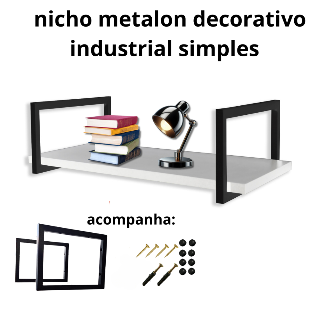 Nicho Simples Slim metalon 60X20 Preto | Shopee Brasil