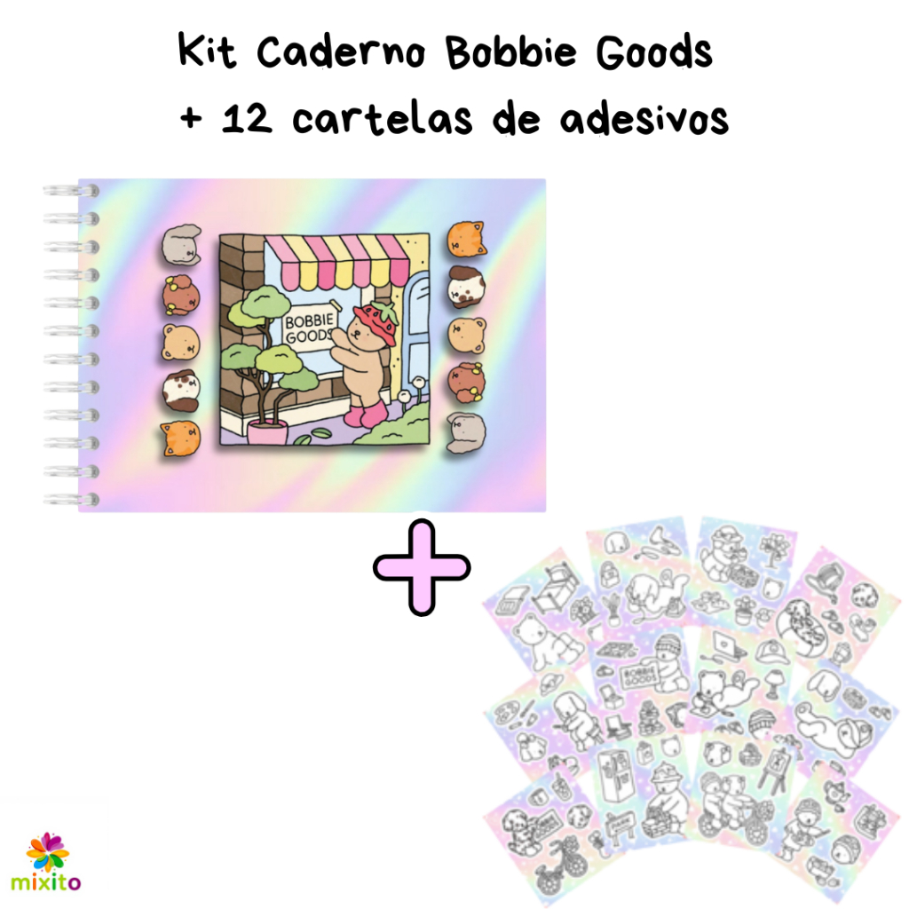 Kit Caderno Bobbie Goods + 12 Cartelas De Adesivos Bobbie | Shopee Brasil