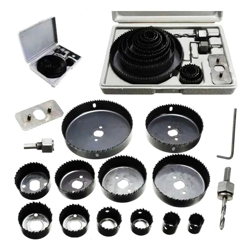 Jogo Kit Serra Copo 16 Peças 19 A 127mm P/ Madeira Gesso e Pvc + Estojo Profissional