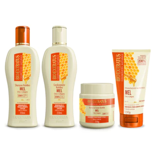 Kit Mel Shampoo, Condicionador, Banho de Creme 250mL e Finalizador 150g Bio Extratus Nutrição