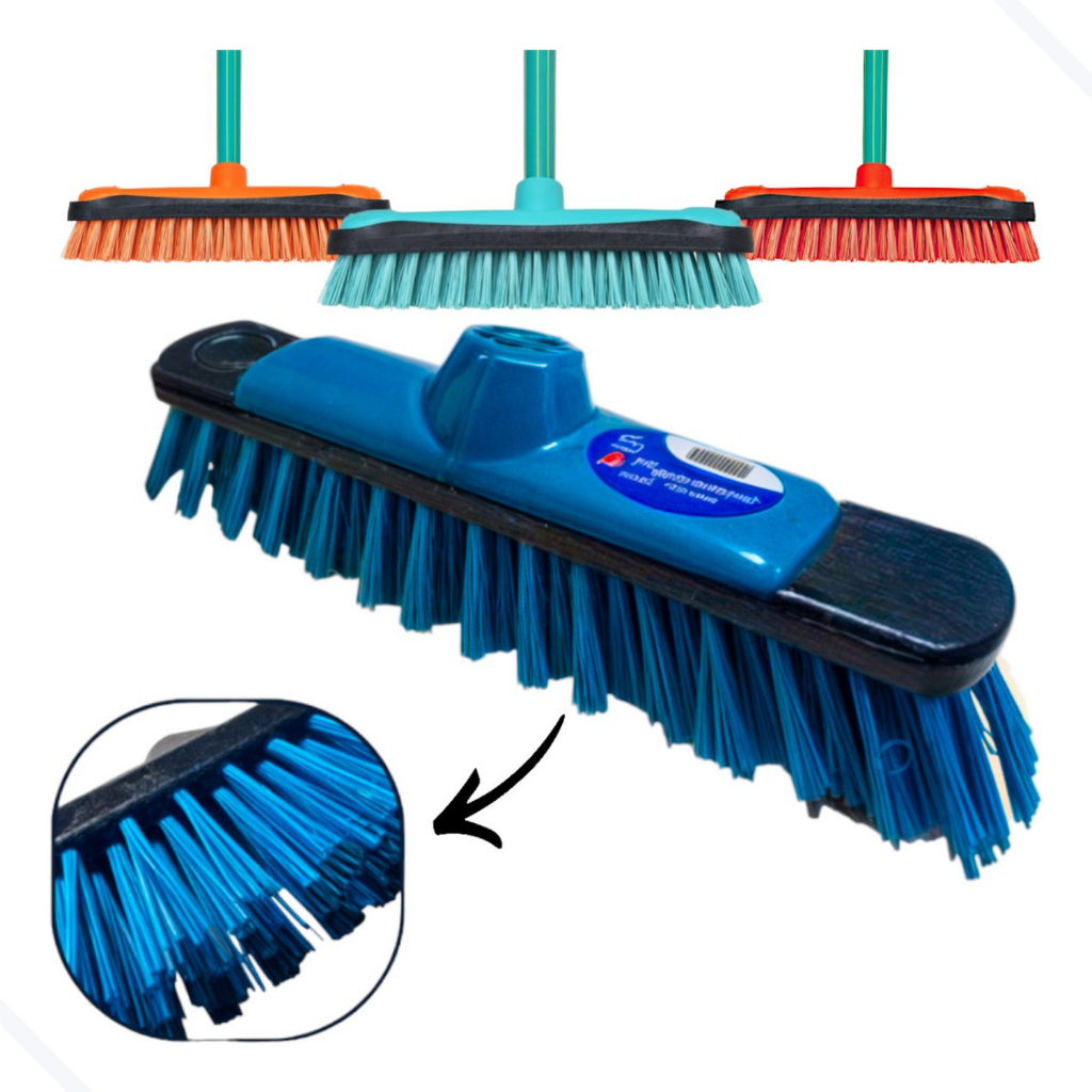 Kit 2 Vassoura De Limpeza Pesada Escovão Esfregão De Esfregar Chão ...