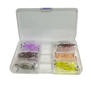 Kit 25un Isca Camarão Artificial 5,5cm Makai