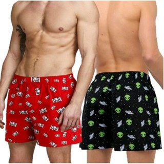 kit Com 2 Samba Canção Cueca Masculina Estampada Confortável Para Dormir em Oferta na Shopee