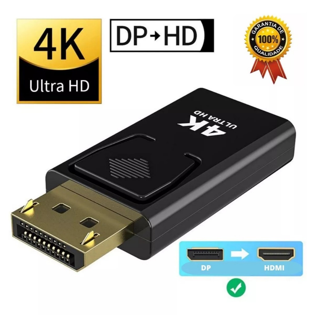 Adaptador Conversor Hdmi Displayport Uhd Dp 4k X 2k | Shopee Brasil