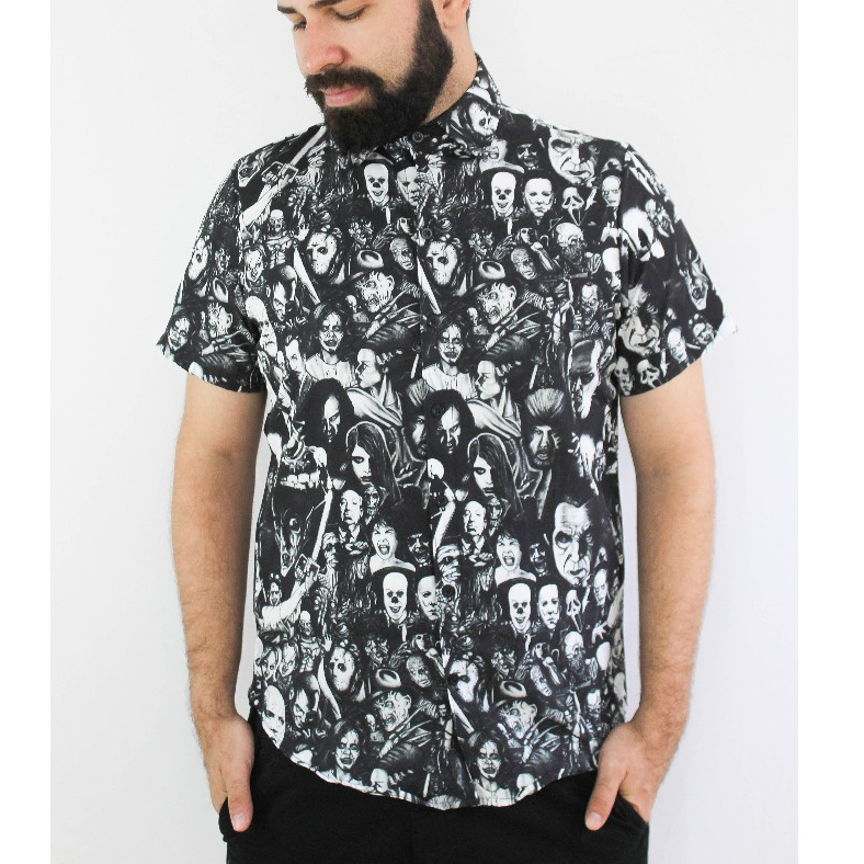 Camisa de Terror e Horror Universe Unissex Estilo Casual Gótico Halloween