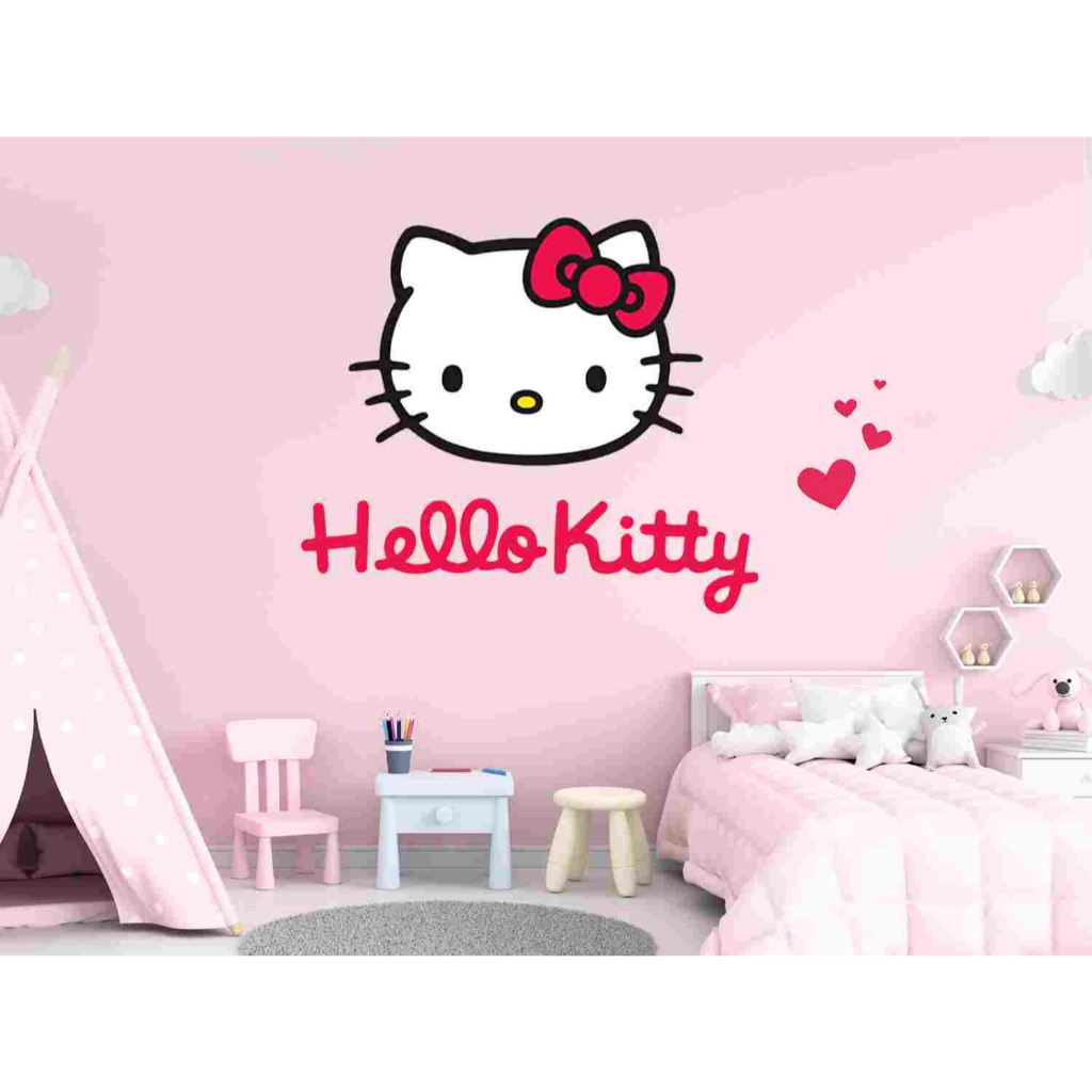 Adesivo Hello Kitty para parede decoração infantil em vinil | Shopee Brasil