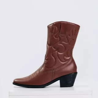 Bota Ana Castela Country Western Zature Texana Bordada Ultra conforto Blogueira Leve Macia