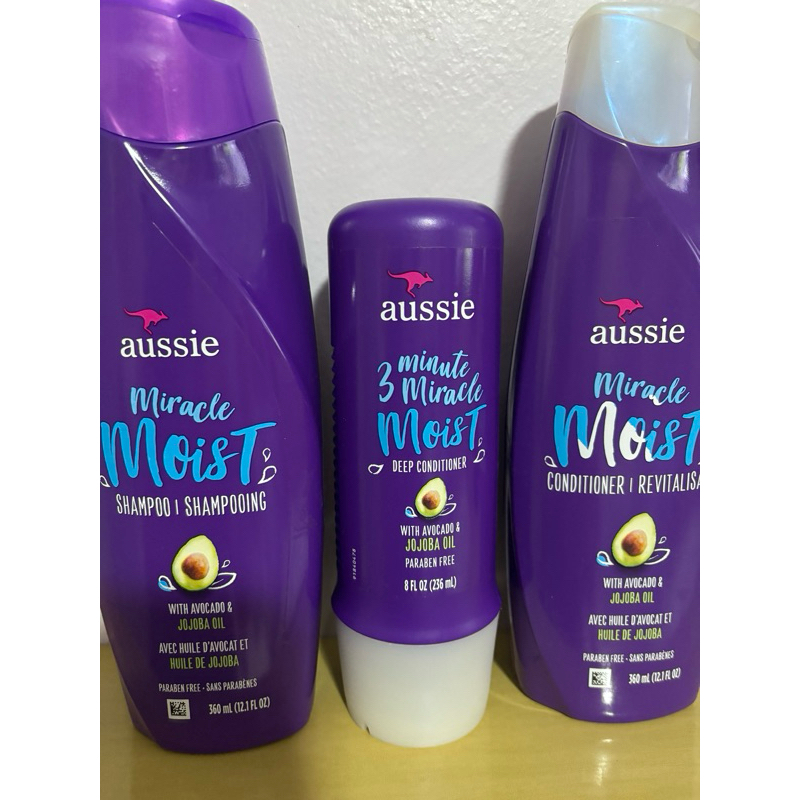 Kit Aussie Miracle Moist - Shampoo, Condicionador e Máscara | Shopee Brasil
