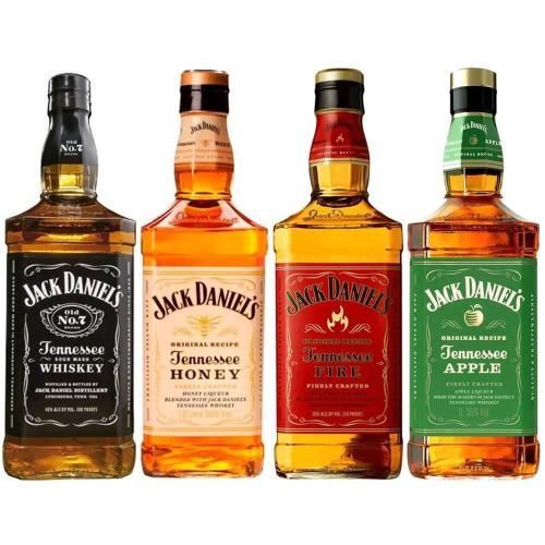 Kit com 4 garrafas de whisky (Jack Daniel´s, Jack Mel, jack Maçã, Jack ...