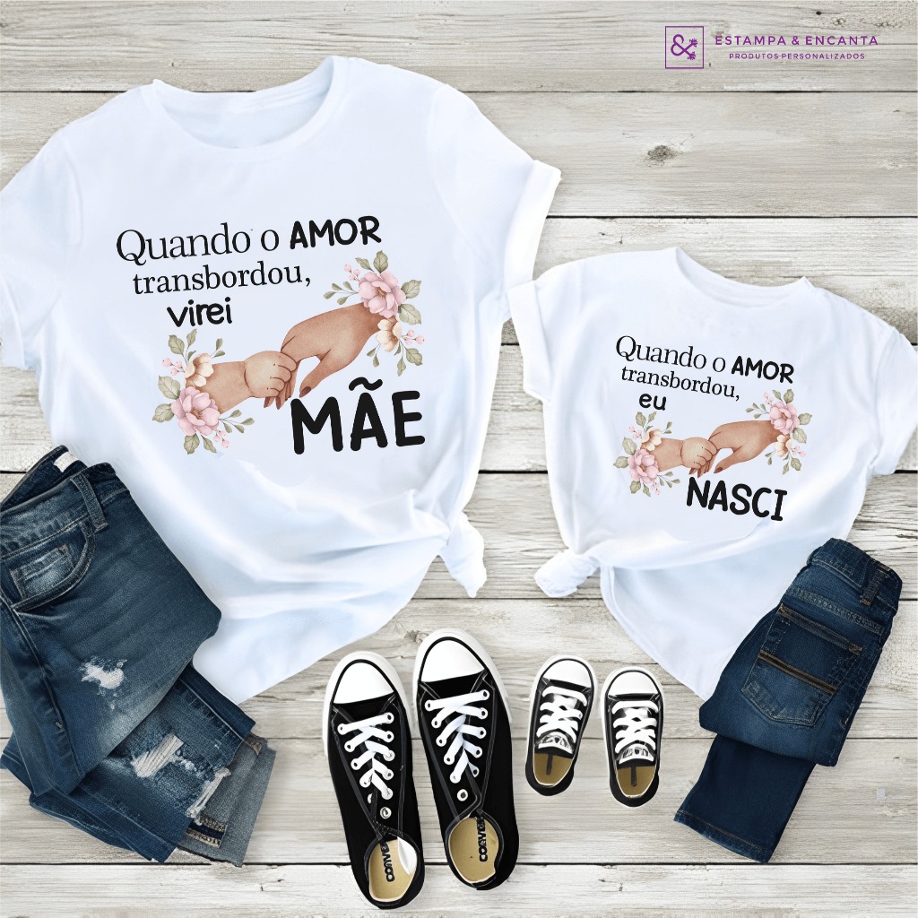 Camisa Personalizada Look Pai Mae E Filha Shirt Camisa