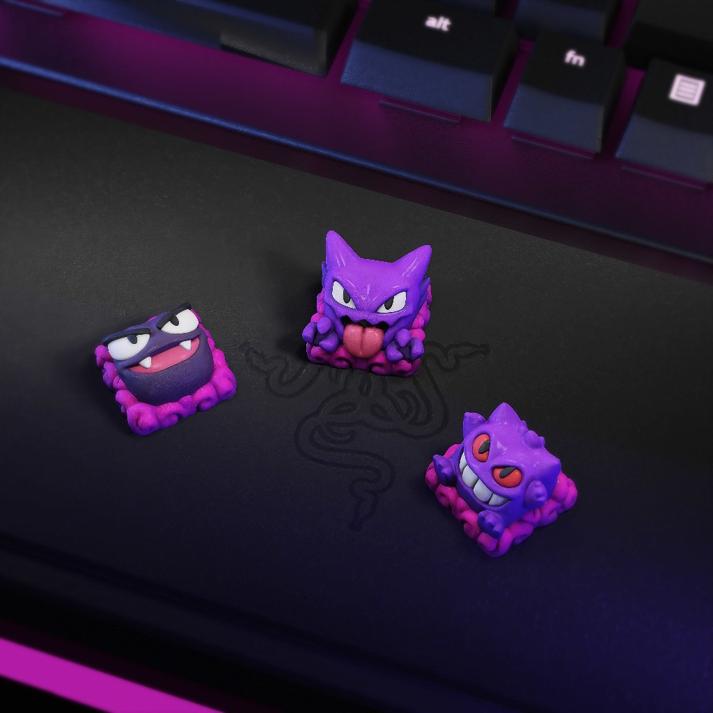 Keycap Gengar Pokemon Tecla de teclado mecânico setup PC personalizado Gastly Haunter Gengar Pokémon