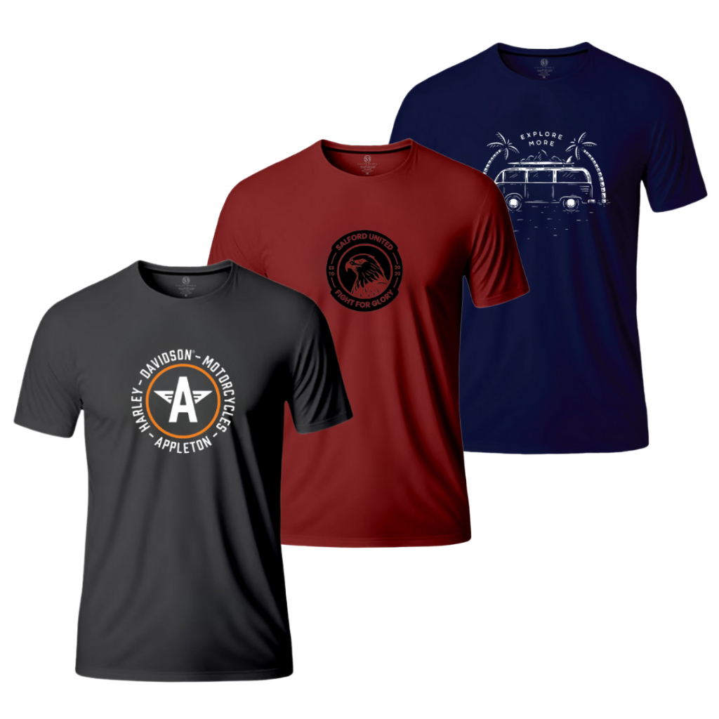 Kit 3 Camisetas Plus Size Masculina Camisa Blusa 100% Algodão 30.1 G1 ao G9