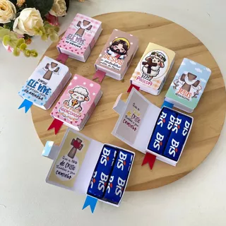 Lembrancinha Cristã Páscoa Mini Bíblia Porta Bis | Caixa para 2 Bis | 20, 50 ou 80 Unidades em Oferta na Shopee