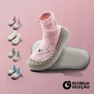Meia com Sola Sortida Bebê com Emborrachada Antiderrapante Infantil Menina Menino em Oferta na Shopee