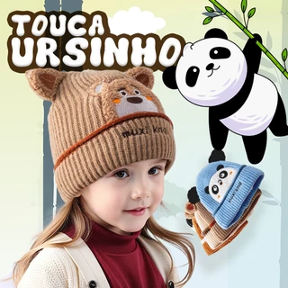 Touca Infantil Gorro Forrada Pompom Com Estampa Urso Quentinha Forrada Frio Moda Outono Inverno Para 2 a 4 anos FMZ0425A em Oferta na Shopee