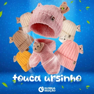 Kit Touca + Cachecol de Gola Gorro Infantil Bebê Menino Menina Tricotado Quente Fashion Para 2 a 5 anos em Oferta na Shopee