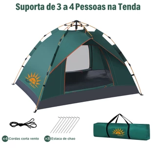 Barraca de Camping Automática Pop-up Portátil,Tendas Acampamento Para 3-4 Pessoas 200cm*200cm*135cm em Oferta na Shopee