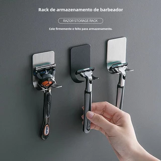 Suporte Para Parelho De Barbear Lamina Gillette Gilete Prestobarba Em Aço Inox Fita 3M