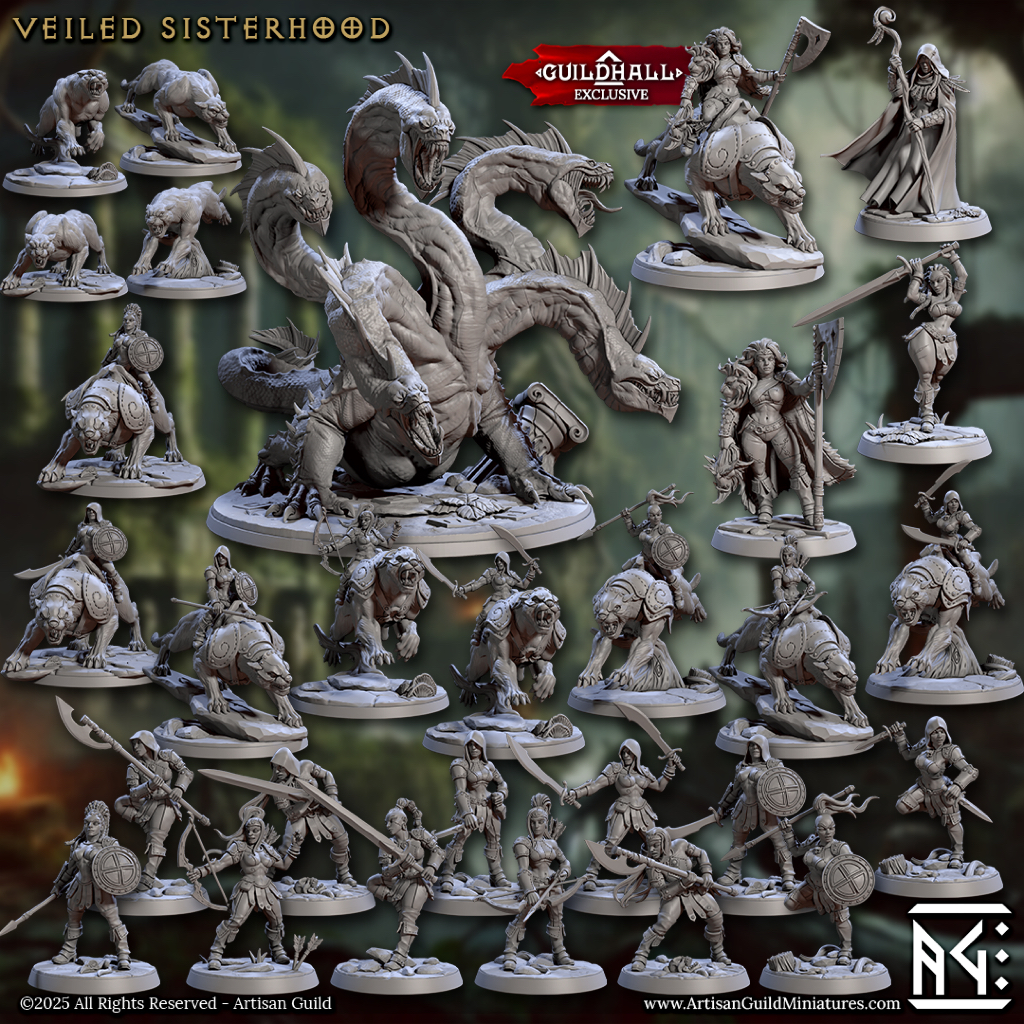 Miniaturas Veiled Sisterhood para RPG, Zombicide, D&D (Artisan Guild)